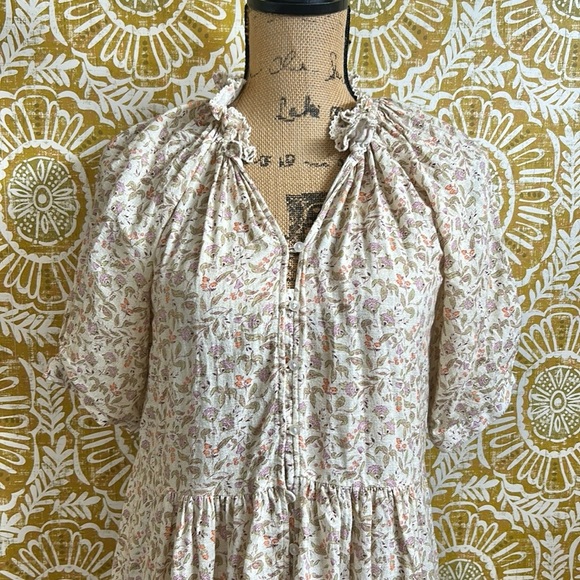 Floral Cream Mini Dress - Picture 8 of 13
